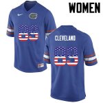 Women's Florida Gators #89 Tyrie Cleveland NCAA Nike Blue USA Flag Fashion Authentic Stitched College Football Jersey PFZ0162CG